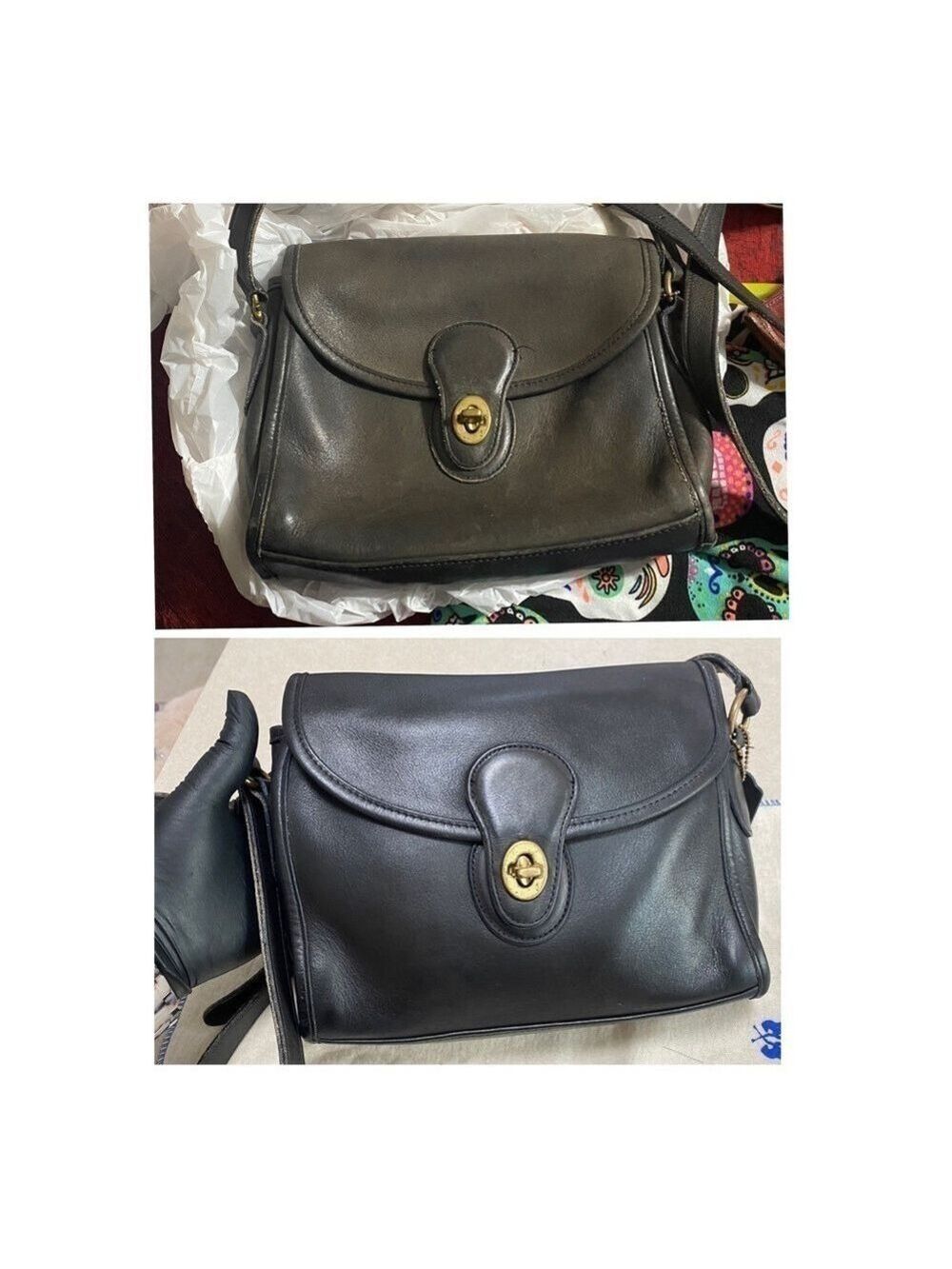 Coach Bag Black Vintage Devon Shoulder Bag- Restored